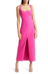 Wayf The Bravado Slit Front Maxi Dress In Fuchsia