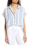 Caslon Stripe Woven Shirt In Blue Falls- White Aria Stripe