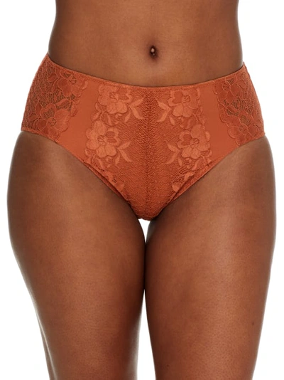 Bare X Bare Necessities The Essential Lace Hi-cut Brief In Baked Clay
