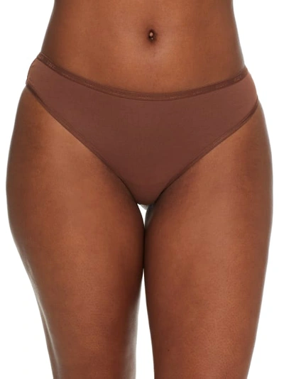 Bare X Bare Necessities The Easy Everyday Cotton Thong In Brunette