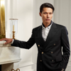 Ralph Lauren Gregory Wool Serge Peak-lapel Blazer In Black