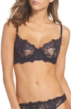 Skarlett Blue Entice Lace Balconette Bra In Black / Midnight