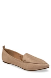 Chase & Chloe Pointy Toe Loafer In Nude Suede