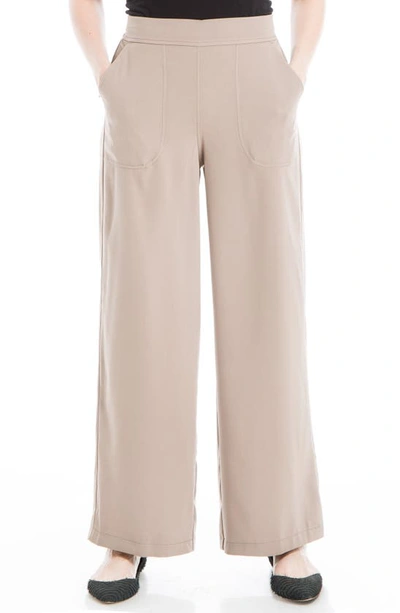 Maxstudio Twill Ankle Slim Trousers In Mocha