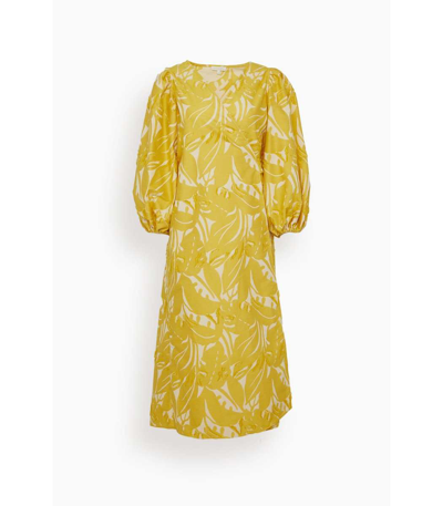 Ann Mashburn Analia Wrap Dress In Mango Floral In Yellow