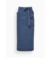 TIBI SUMMER LEAN BACK WRAP SKIRT IN LIGHT DENIM