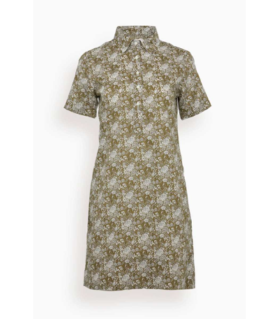 Ann Mashburn Short Sleeve Popover Dress In Olive Picot In Multi
