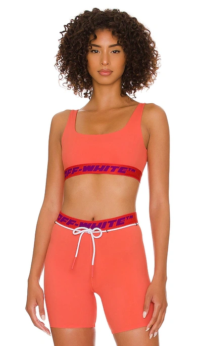 Off-white Logo-underband Cropped Sports Top In Orange