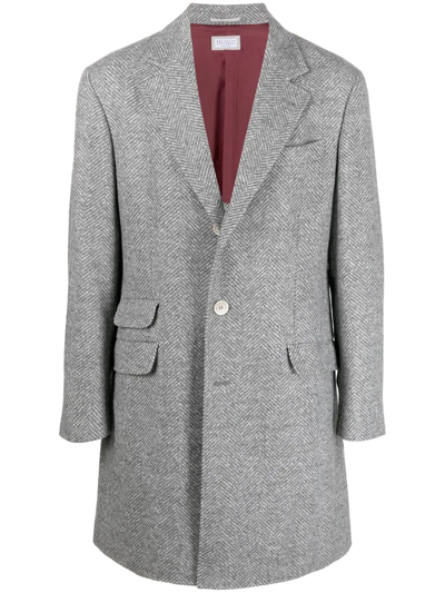Brunello Cucinelli Wool-blend Coat In Grey