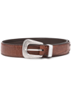 BRUNELLO CUCINELLI CROCODILE-EFFECT BUCKLED BELT