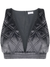Brunello Cucinelli Quilted Cropped Top In Grey