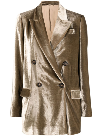 Brunello Cucinelli Double-breasted Velvet Blazer In Default Title