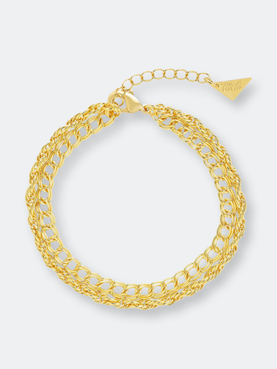 Sterling Forever Hallie Layered Chain Bracelet In Gold