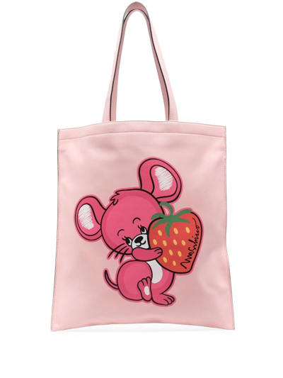 Moschino Mouse-print Tote Bag In Pink