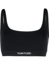 Tom Ford Logo Band Jersey Bralette In Black