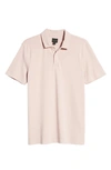 14th & Union Solid Interlock Polo In Pink Antique