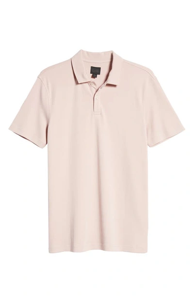 14th & Union Solid Interlock Polo In Pink Antique
