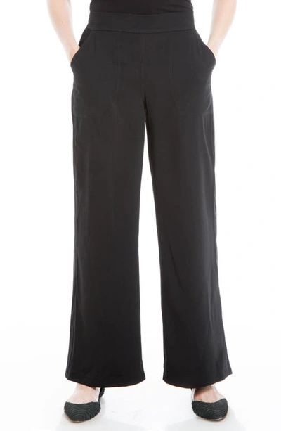 Maxstudio Twill Ankle Slim Trousers In Black