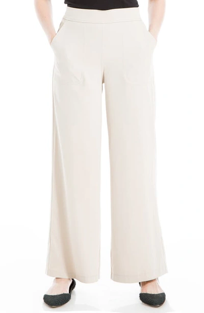 Maxstudio Twill Ankle Slim Trousers In Latte