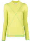 Bottega Veneta Embroidered-logo Crew Neck Jumper In Green