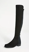 Stuart Weitzman 5050 Stretch Suede Boots Black In Black