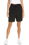 Nike Sportswear Rib Longline Shorts In Black/ White