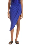 Gauge81 Paita Asymmetric Wrap Silk Skirt In Ultramarine