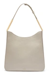 Demellier Helsinki Leather Hobo Bag In Taupe Small Grain