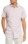 Rodd & Gunn Kirkwood Cotton Poplin Geo Print Sports Fit Button Down Shirt In Sunset