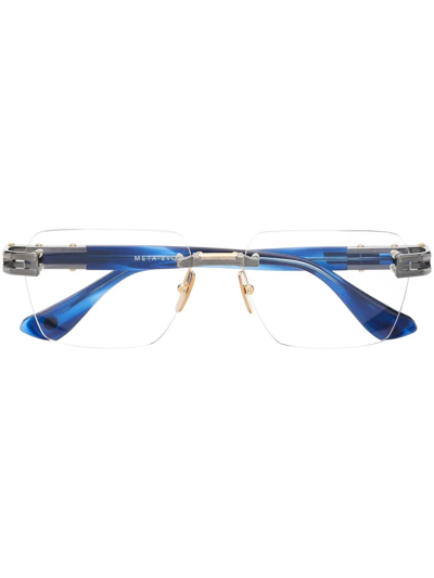 Dita Eyewear Rimless Square-frame Glasses In Blue