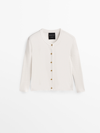 MASSIMO DUTTI CABLE-KNIT CARDIGAN WITH GOLD BUTTONS - STUDIO