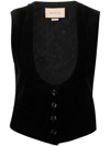 GUCCI SOFT COTTON VELVET STRETCH GILET