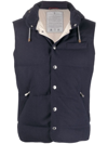 BRUNELLO CUCINELLI PADDED VEST WITH DETACHABLE HOOD