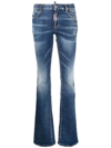 DSQUARED2 BLUE LOW RISE FLARED JEANS