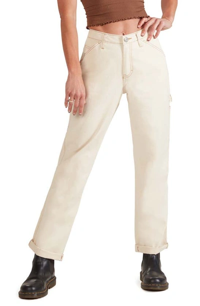 Fivestar General Cali High Waist Cotton Carpenter Pants In Natural