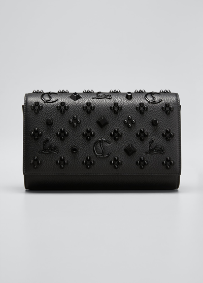 Christian Louboutin Paloma Clutch In Leather With Loubinthesky Spikes In Black
