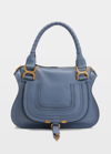 Chloé Marcie Small Grain Leather Satchel Bag In Graphite Navy