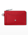 Montblanc Men's Meisterst&uuml;ck Key Pouch Leather Zip Card Holder In Coral