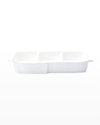 Vietri Melamine Lastra White Three-part Server