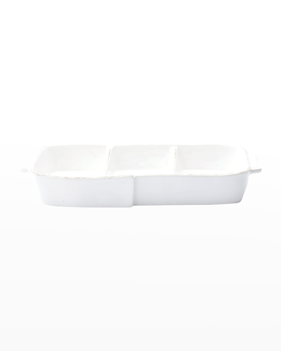 Vietri Melamine Lastra White Three-part Server