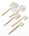 JENNIFER BEHR ZINNIA FLORAL BOBBY PINS, SET OF 5