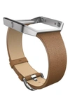 Fitbit 'blaze' Slim Leather Accessory Band & Frame In Camel