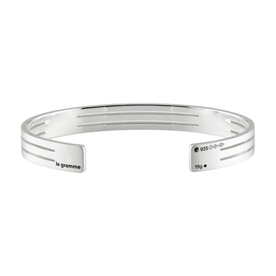 Le Gramme 19g Punched Bracelet In Silver