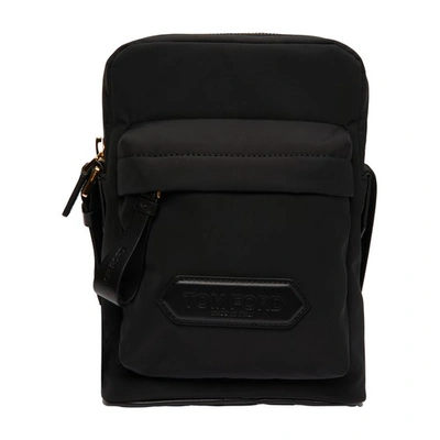 Tom Ford Nylon Vertical Mini Messenger Bag In Black