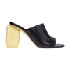 Loewe Soap Leather Mules In Black Yellow