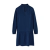 Apc Natalia V-neck Balloon-sleeve Mini Shift Dress In Washed Indigo