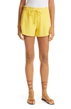 Xirena Starla Cotton Drawstring Shorts In Yellow