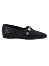 COSTUME NATIONAL WOMEN'S STUDDED WOVEN LEATHER LOAFERS