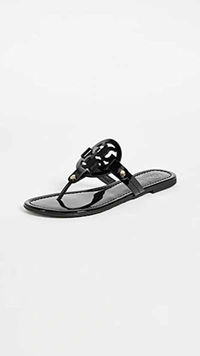 Tory Burch Miller Soft Sandal In Perfect Black Patent