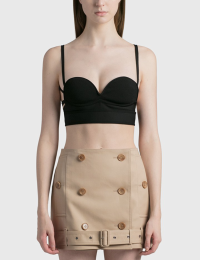 Burberry Zipped Bralette Top In Black